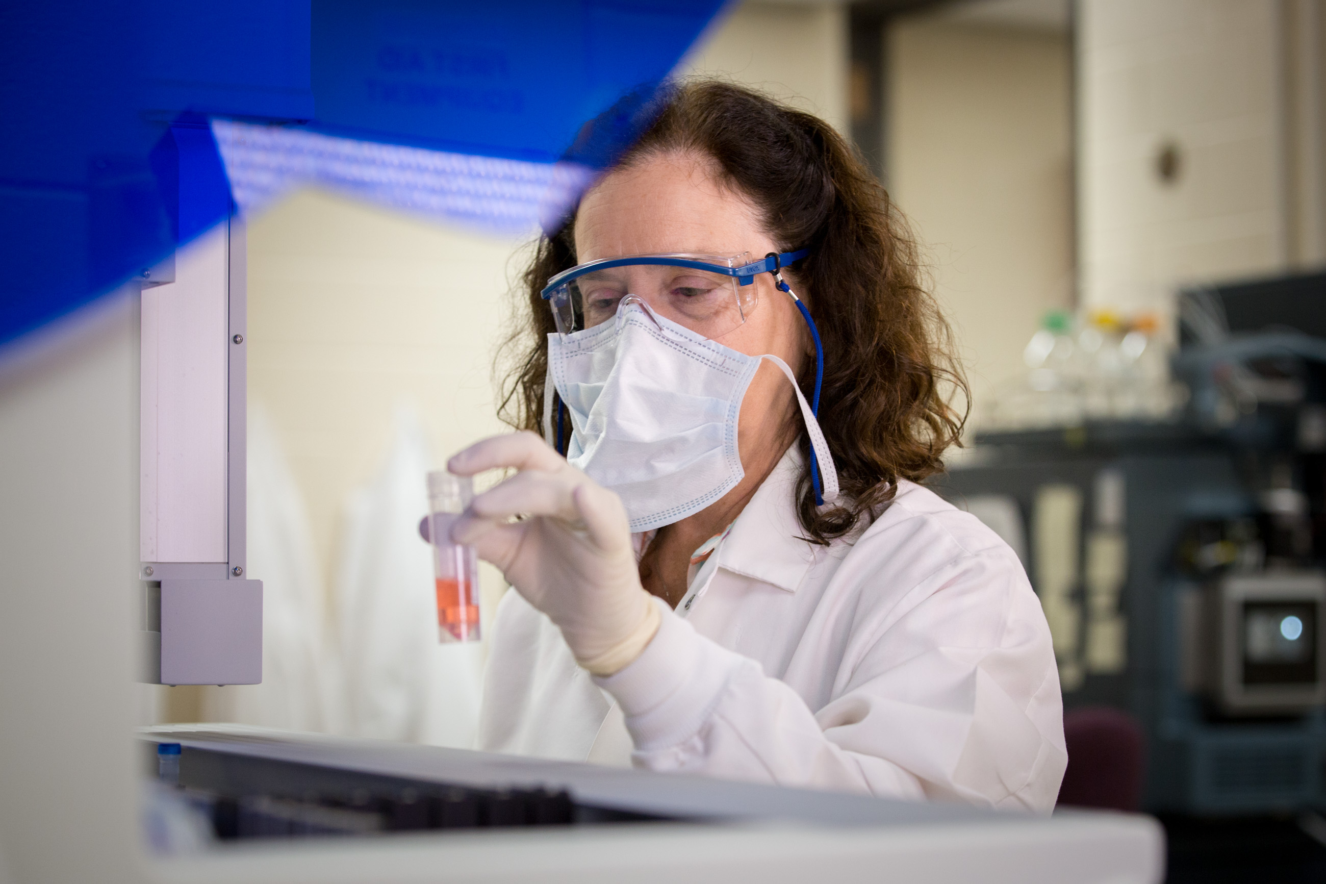 Sheila Shaw working in the lab